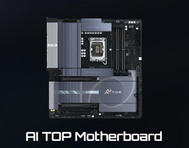 【 マザーボード】AI処理に最適化されたマザーボード。ポイントは耐久性の高さや充実したインターフェイスで、ビデオカードを複数搭載できるほか、Thunderbolt 5をサポートしています。インテルのCore Ultraプロセッサー（シリーズ2）に対応した製品のほか、Socket AM5を搭載したRyzen対応モデルや、Socket sTR5を搭載したRyzen Threadripper対応モデルがラインナップされている