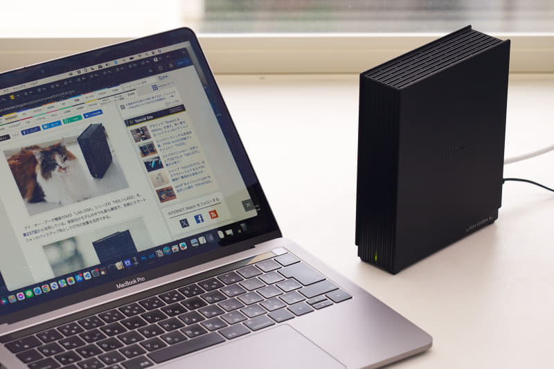 設定したアイ・オー・データ機器のNAS「HDL1-LA02」にPCからアクセスして活用中