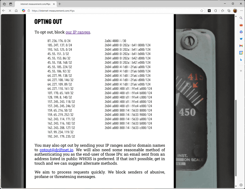 driftnet.ioからオプトアウトするためのアドレス