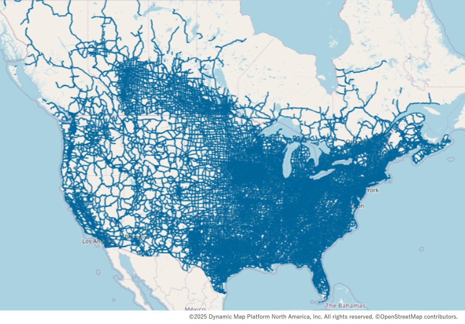 北米でのHDマップのカバレッジ