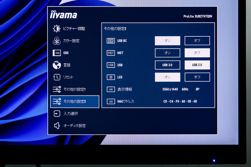 デイジーチェーン接続するときには、その他の設定2からMSTをオンにする必要がある
