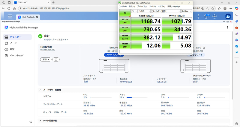クラスター構成時のパフォーマンス