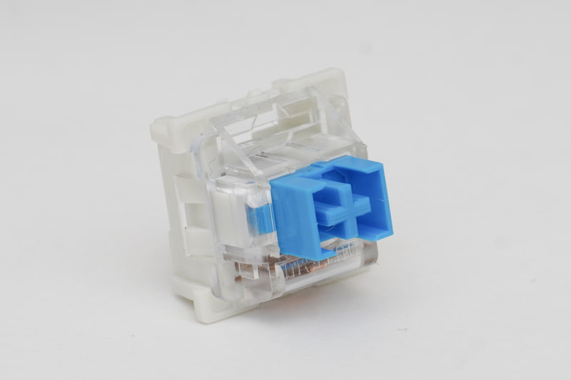 Outemuの青軸のスイッチ。比較的安価なので買いやすい。今回は2個だけの利用