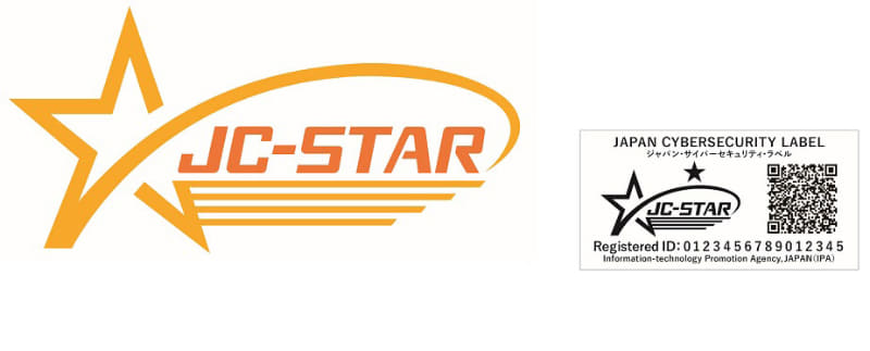 JC-STARのロゴ（左）と、ラベル（★1）の例（右）