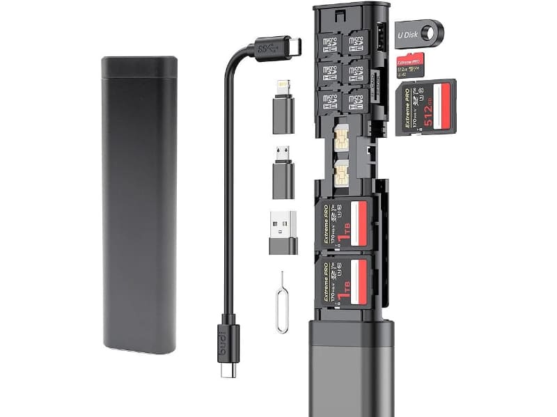 THANKO 高速リーダー機能付きアルミメモリーカードケース