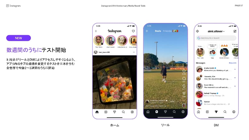 アプリ内のタブの順番を変更