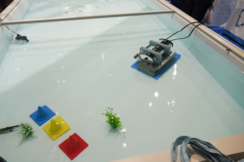 トリマティスは「水中フュージョンセンサ」を展示。水中で3Dデータを計測