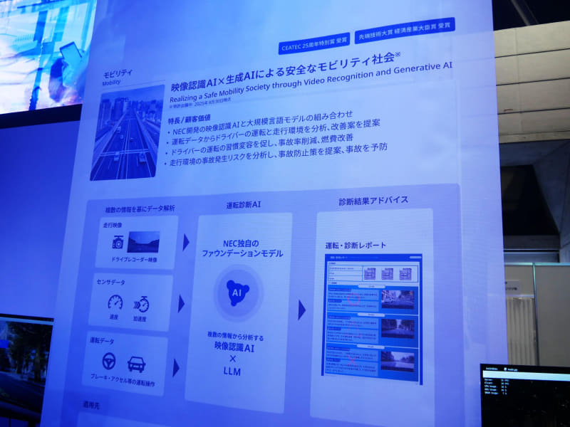 「モビリティ」では、映像認識AIと生成AIを組み合わせた安全なモビリティ社会を実現