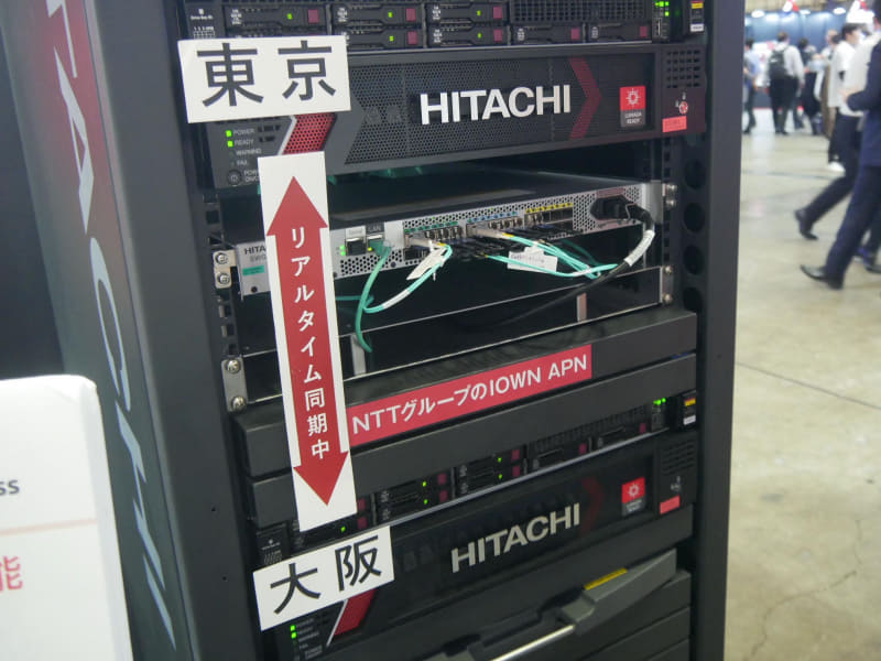 実際に日立ヴァンタラのストレージを持ち込んで実演を行った