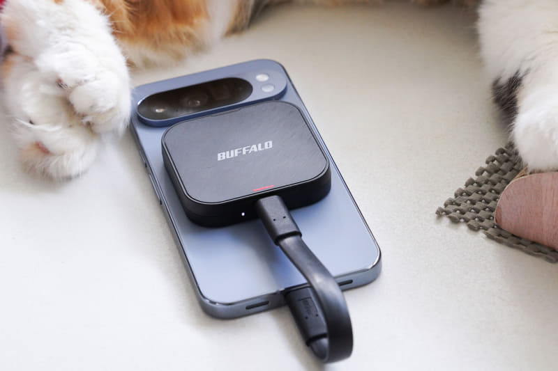 SSDに写真と動画をバックアップした。SSDはバッファローの1TB SSDの「SSD-PMS1.0U3-BA」