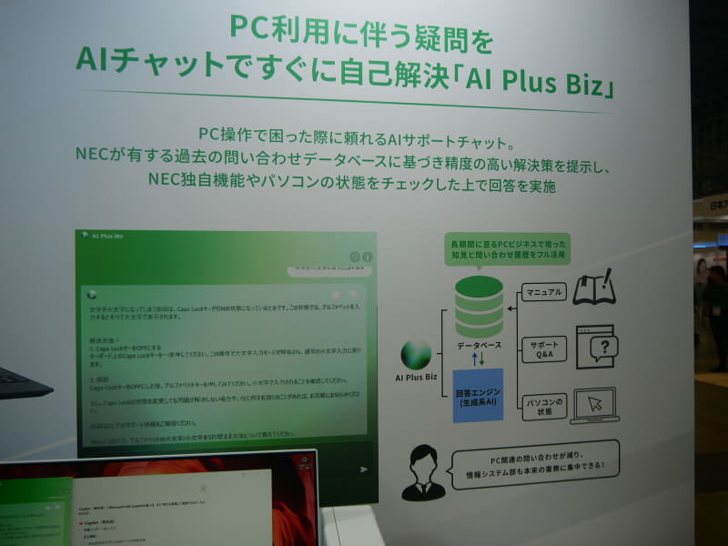 AIサポートチャット「AI Plus Biz」も紹介