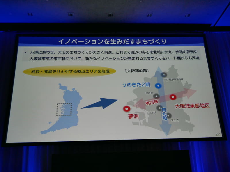 東西の軸をイノベーションが生まれる街づくりに活用