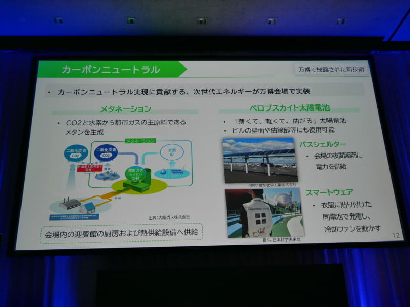 「メタネーション」や「ペロブスカイト太陽電池」を展示