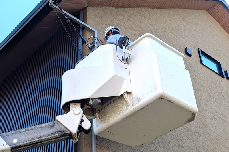 10月17日午前10時過ぎに光ファイバー敷設工事が始まった