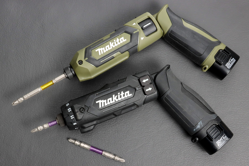 ペン型ドリルドライバーとインパクトドライバーに65mmと110mmをつけてみたところ