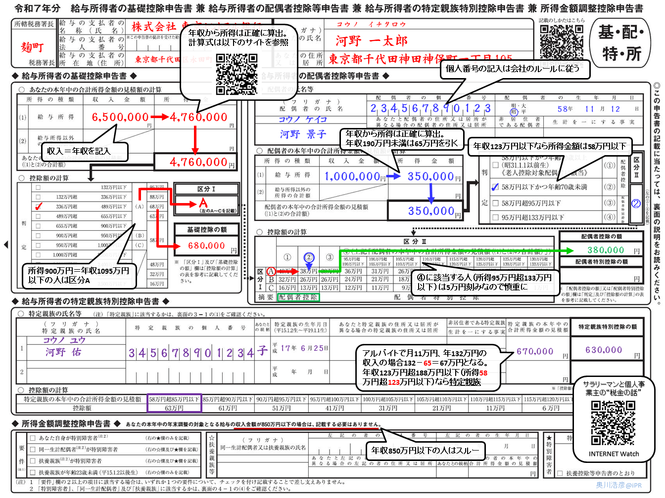 記入手順の詳細は、第1回記事<a href="https://internet.watch.impress.co.jp/docs/special/2057469.html" class="strong bn" target="_blank">『今年は年末調整で税金がたくさん戻って来る!?』</a>を参照