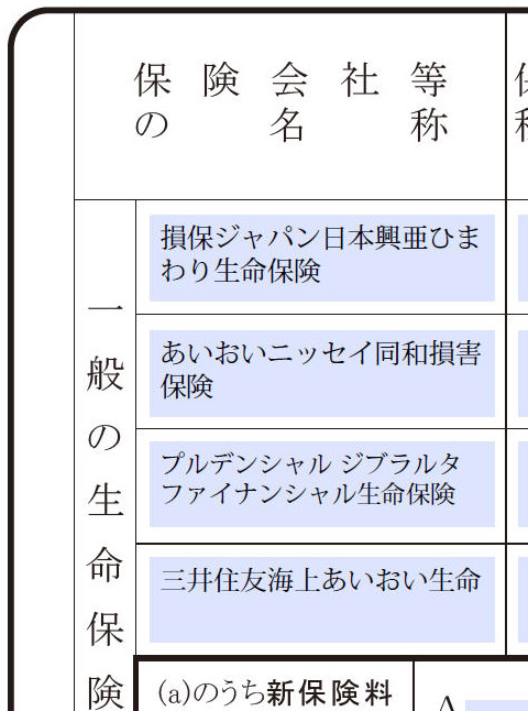 長い保険会社名も自動的に文字を小さくしてくれる