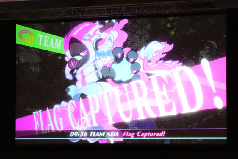 フラグを取得したチームのキャラクターのカットインが表示される