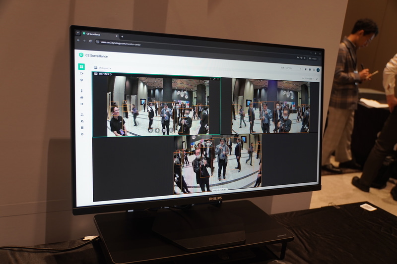 展示会場のSynology C2 Surveillanceの映像