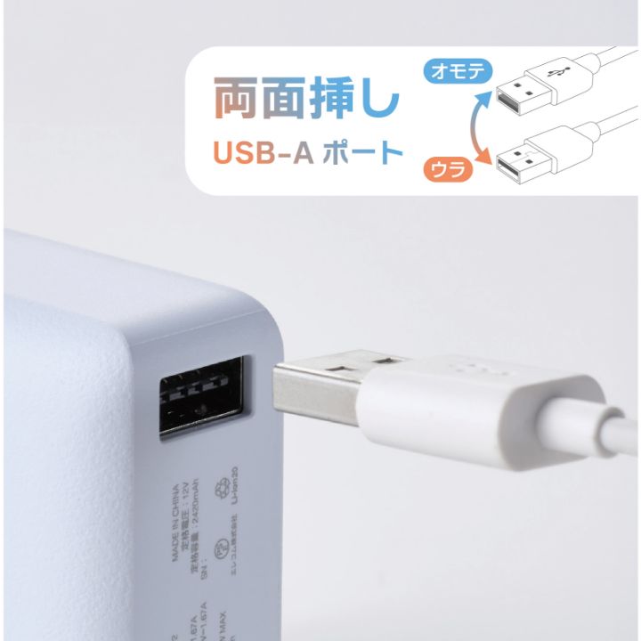 USB Type-Aポートは両面挿しに対応