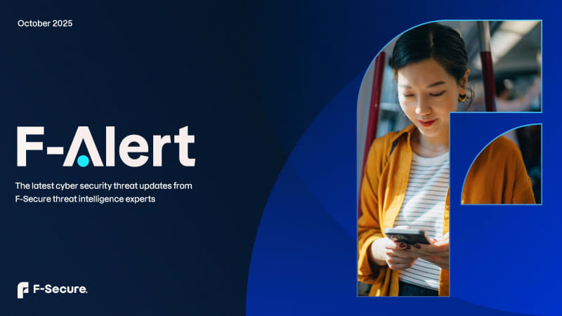 F-Secureがサイバー脅威に関するレポートを公開しました