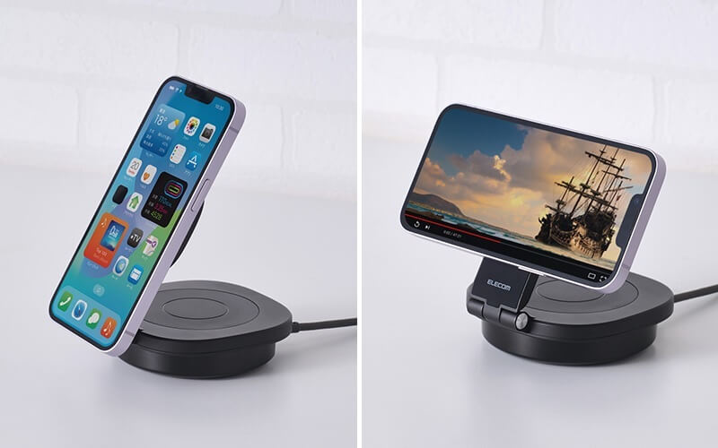 スタンド部はQi2に対応。対応する端末をマグネットで固定可能