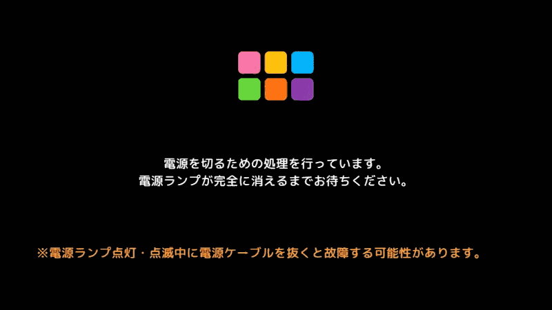 その後、シャットダウンになる
