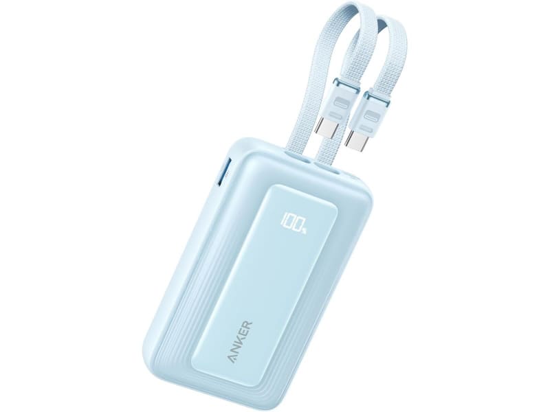 Anker Power Bank （10000mAh, Fusion, Built-In USB Type-C ケーブル）ブルー