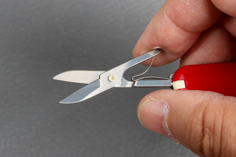 ハサミ。かなり小さく事務作業で使うのには力不足だが、それでもあるとないとでは大違い