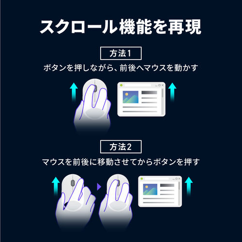 マジックホイールはスクロール操作を再現できる