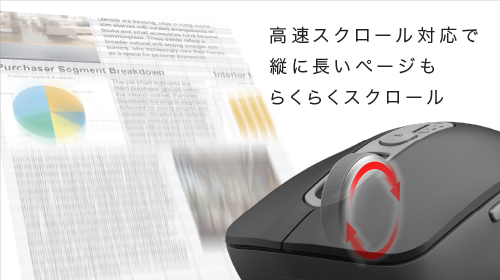「高速スクロールホイール」でシームレスなスクロールが可能