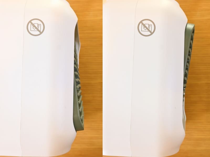 本体表面の送風パネルは角度調節が可能です