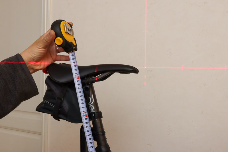 クランク軸からサドル座面までの距離も測りやすい