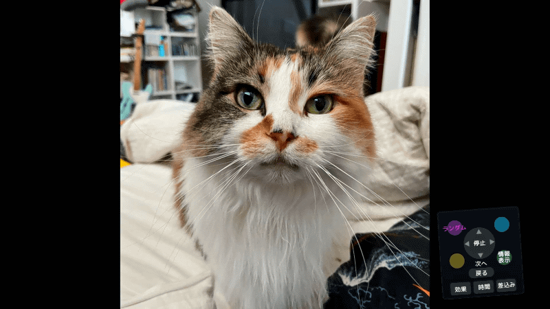 本体の電源を入れることで、自動でスライドショーが始まる