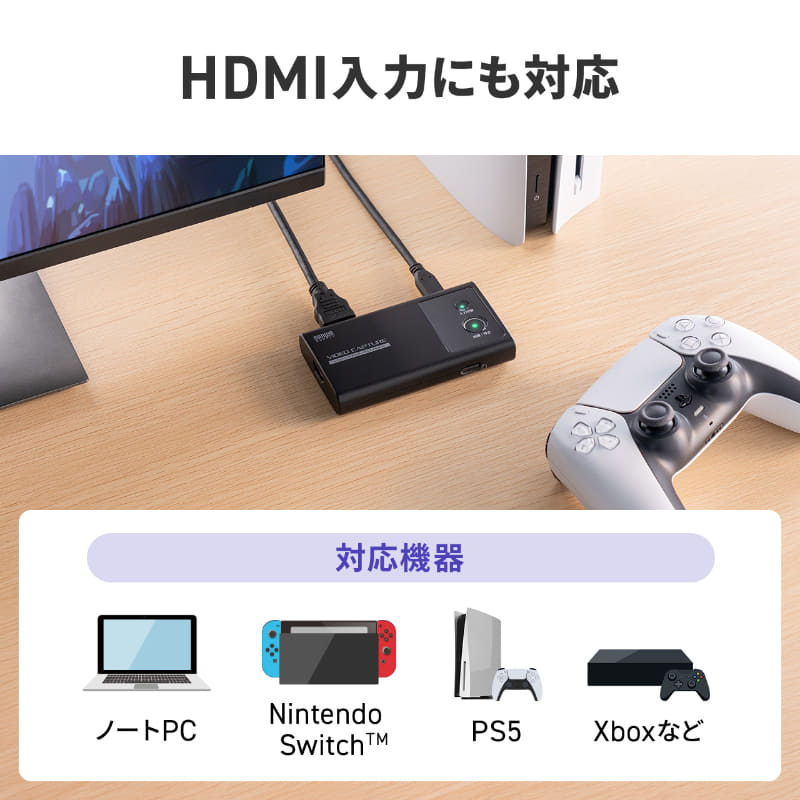 USB Type-CおよびHDMIでの映像入力に対応