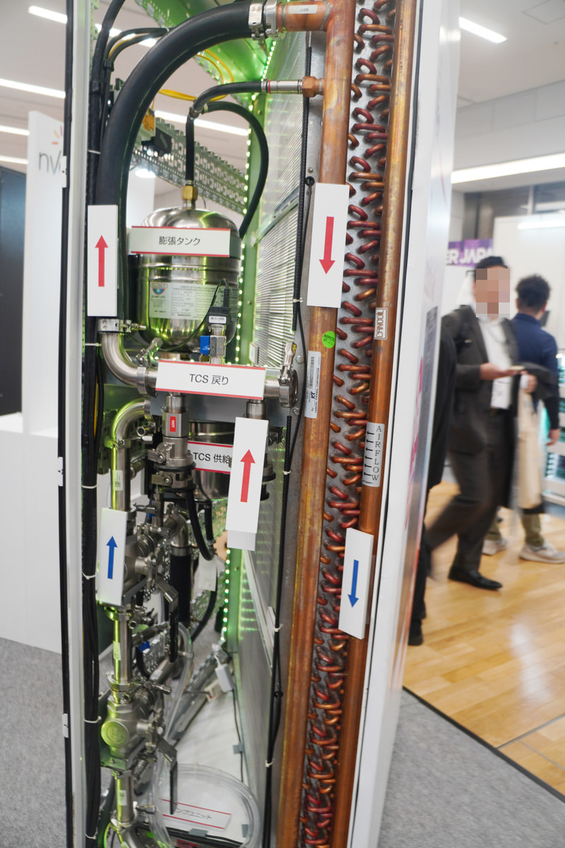 nVentのブースより、Liquid To Air製品（水冷側）