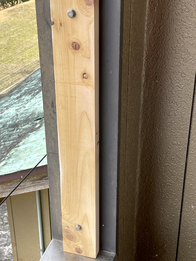 長さ調整、穴加工をして仮設置