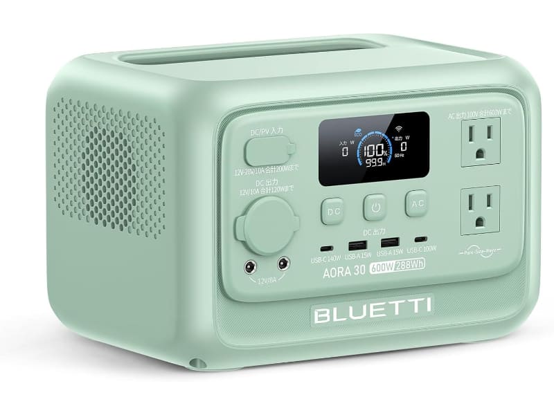 BLUETTI ポータブル電源 AORA30 V2（ミントグリーン）