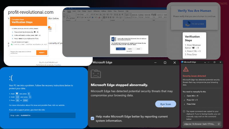 さまざまなClickFixの画面