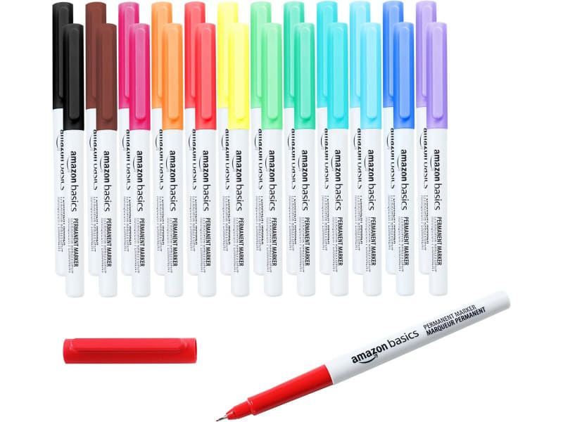 極細ペン先油性マーカー  アソートカラー 24本