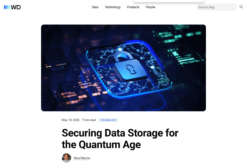 <a href="https://blog.westerndigital.com/post-quantum-cryptography-enterprise-hdd-security/" class="strong bn" target="_blank">WDのブログ記事「Securing Data Storage for the Quantum Age」</a>より