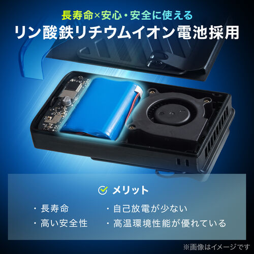 長寿命で安全性の高いリン酸鉄電池を採用