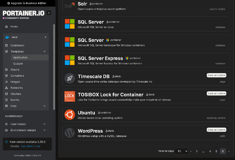 「Templates」にある「Ubuntu」を導入してみる