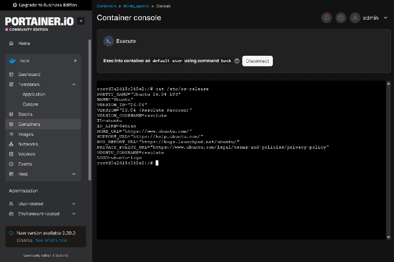 「Ubuntu」が確かに動作しているのを確認