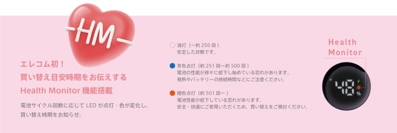 「Health Monitor」で、電池の健康状態を自動で診断