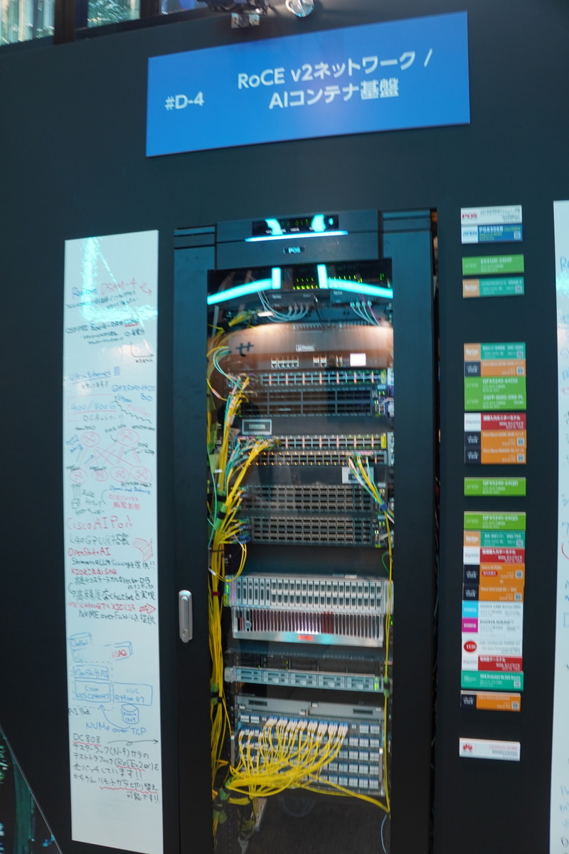 RoCE v2ネットワーク／AIコンテナ基盤のラック（「Interop Tokyo 2025」より）