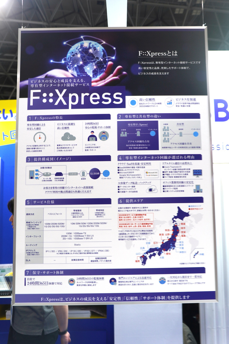専有型インターネット接続サービス「F::Xpress」