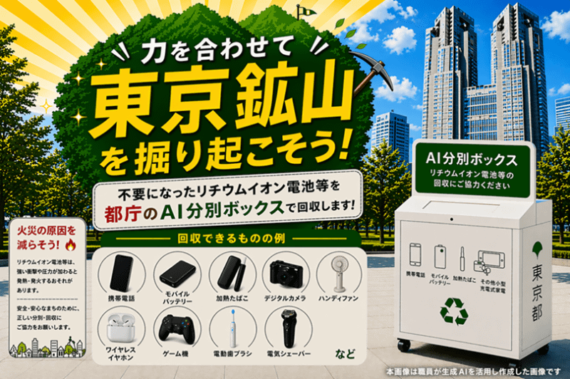 <a href="https://www.tokyoapp.metro.tokyo.lg.jp/news/260619507.html" class="strong bn" target="_blank">都庁舎リチウムイオン電池回収キャンペーン（東京都）</a>より