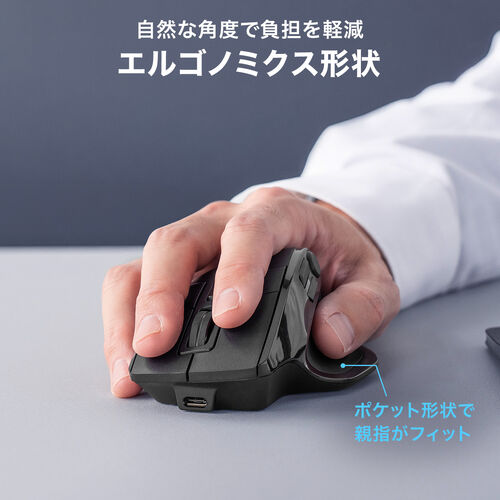長時間の作業でも疲れにくいエルゴノミクス形状を採用