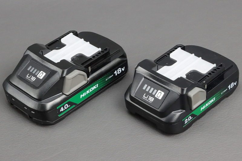 バッテリーは別売。18Vとだと2.0Ahと4.0Ahがあり、他に36Vにも対応するマルチボルトシリーズがラインアップ